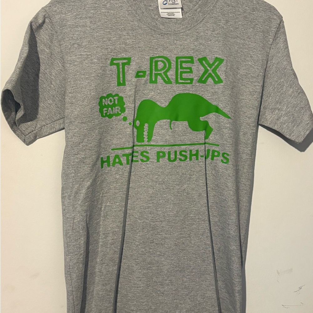 Port and Company Gray T-Rex Graphic Tee